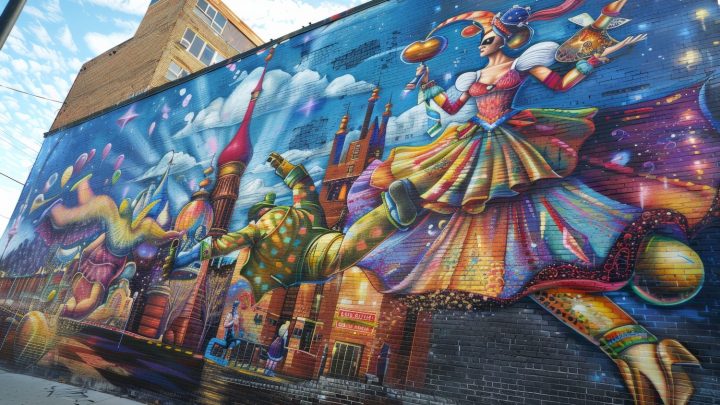 Fresque murale dans une rue de Saint-Denis, en Seine-Saint-Denis.